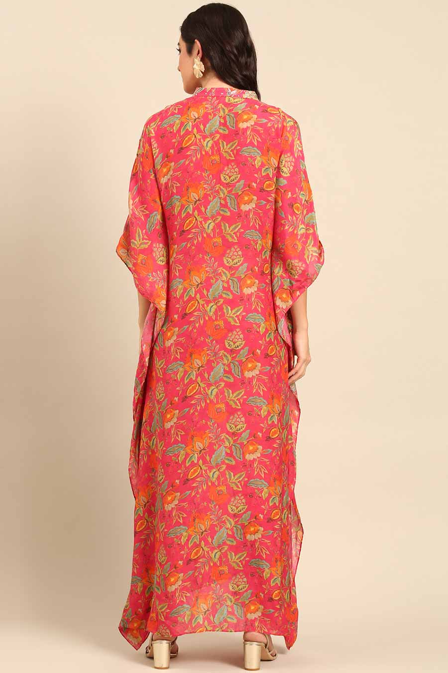 Pink Printed Kaftan