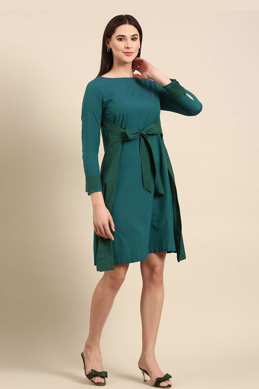 Blue-Green Panel Dress