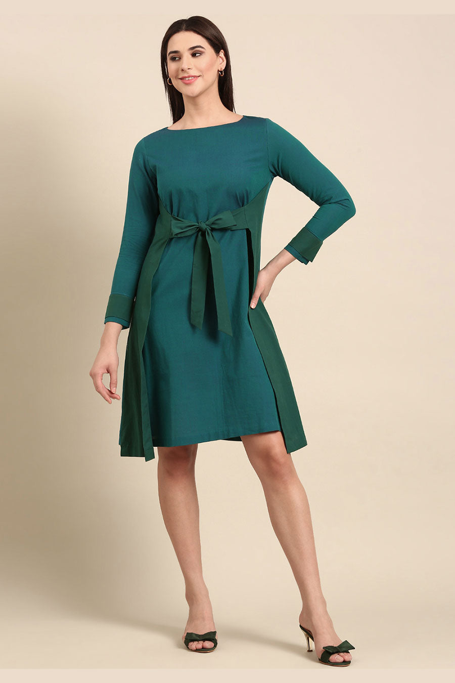 Blue-Green Panel Dress