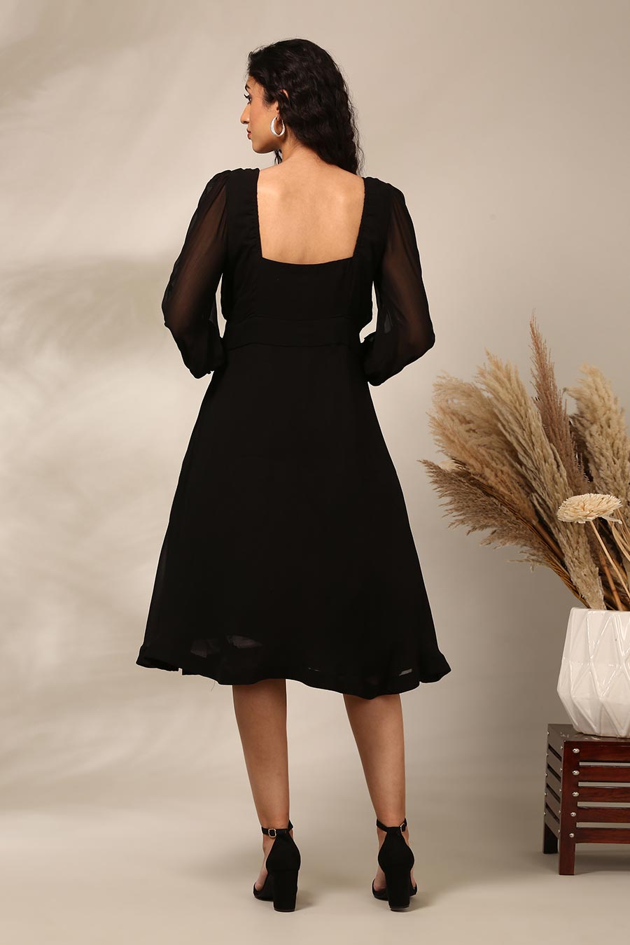 Black Embroidered Dress