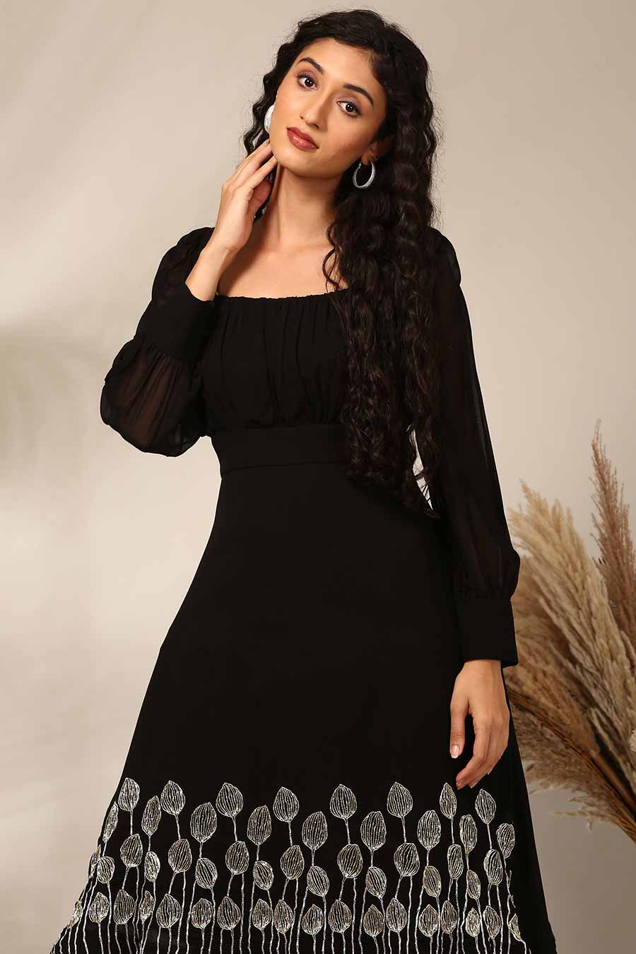 Black Embroidered Dress