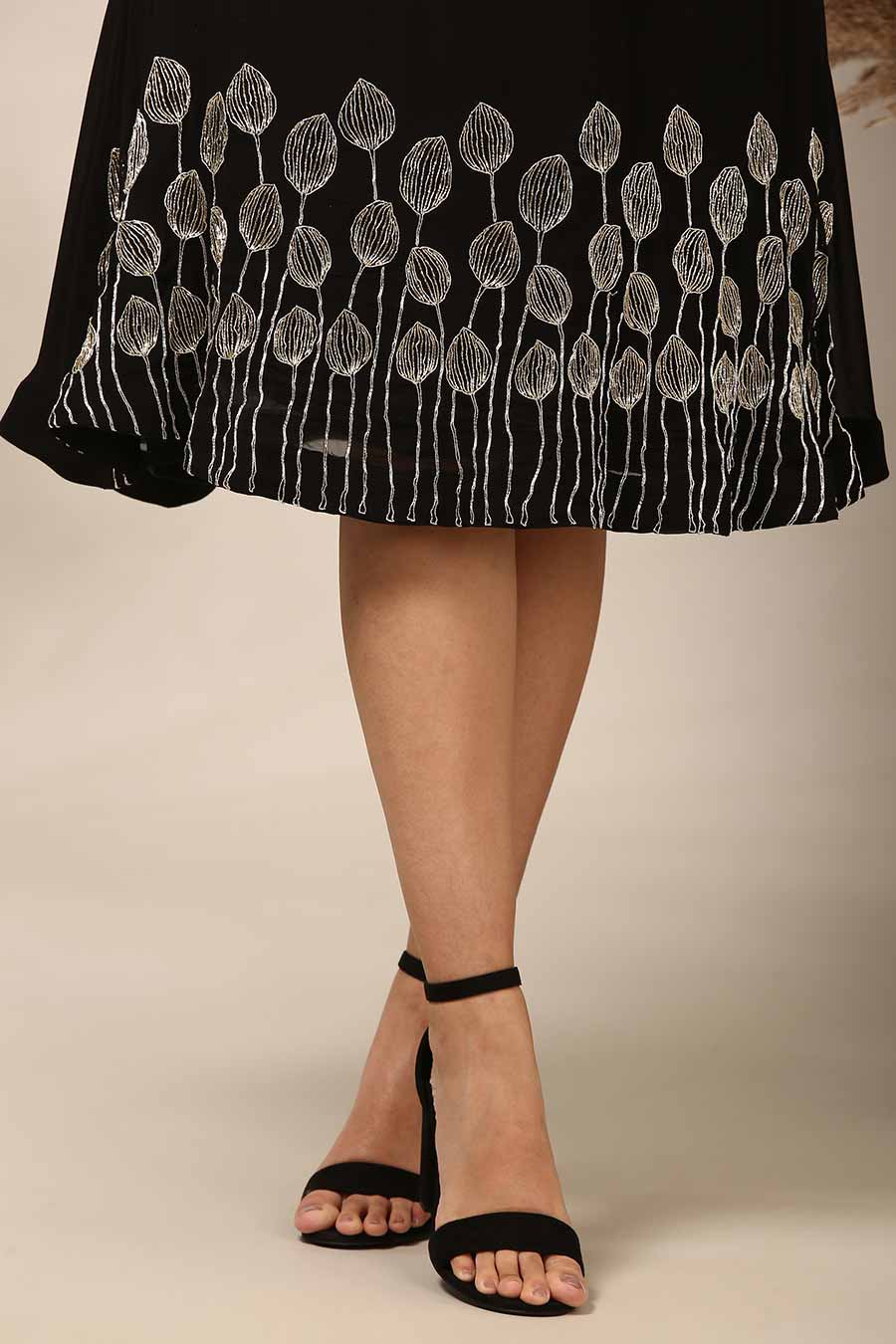 Black Embroidered Dress