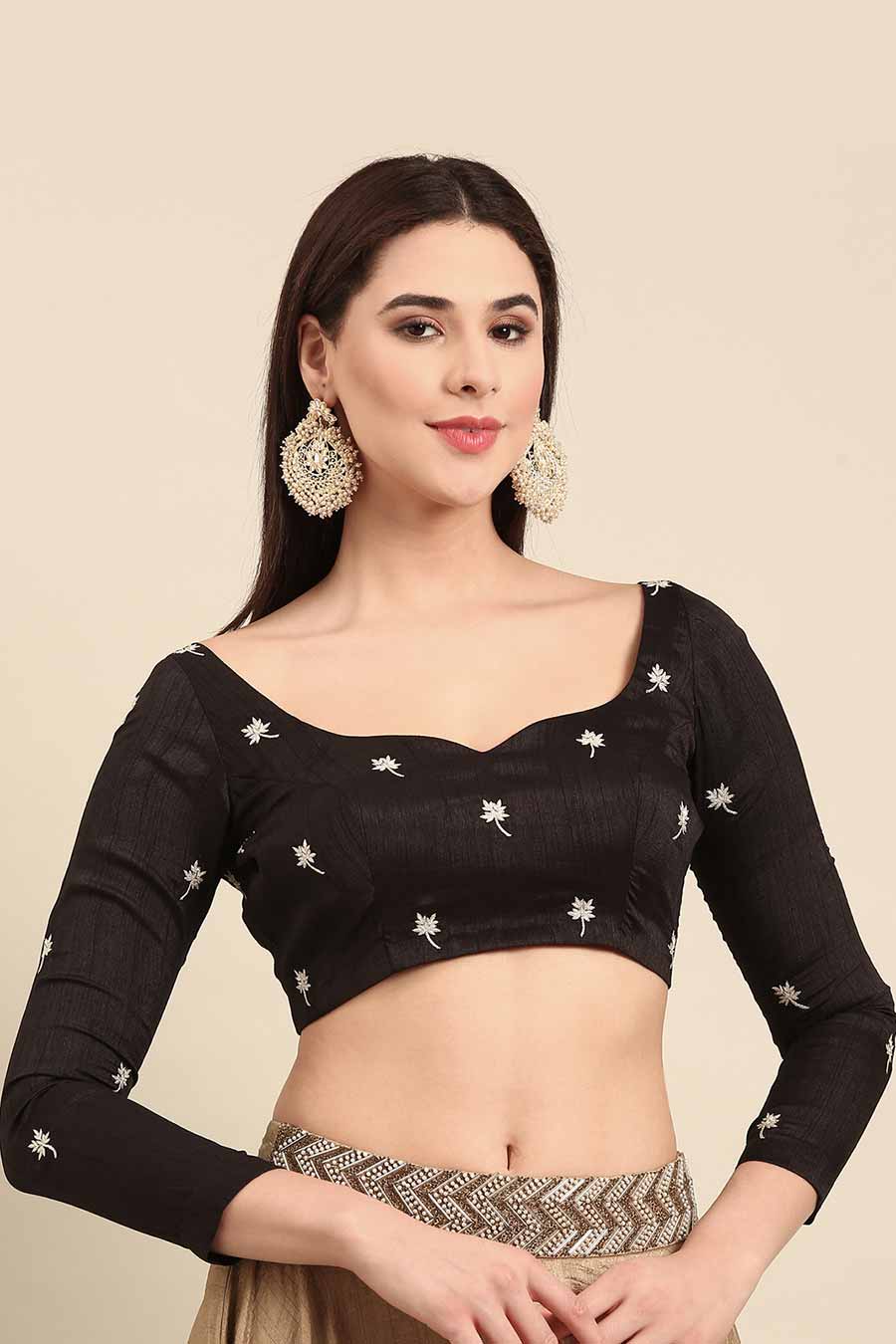 Black Embroidered Blouse