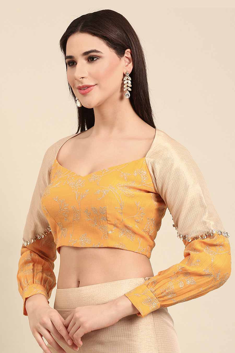 Yellow Gold Sequins Blouse