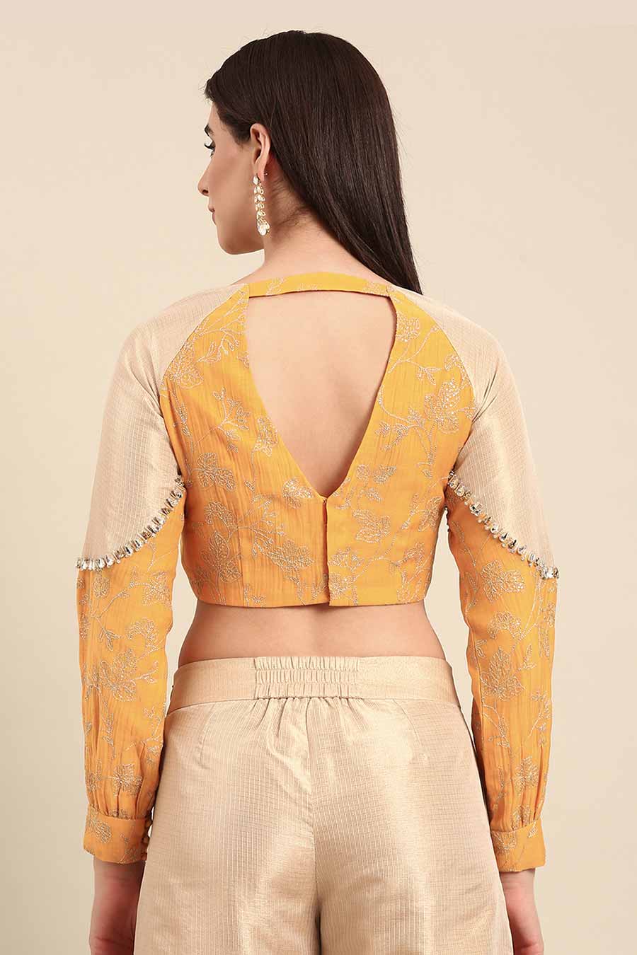 Yellow Gold Sequins Blouse