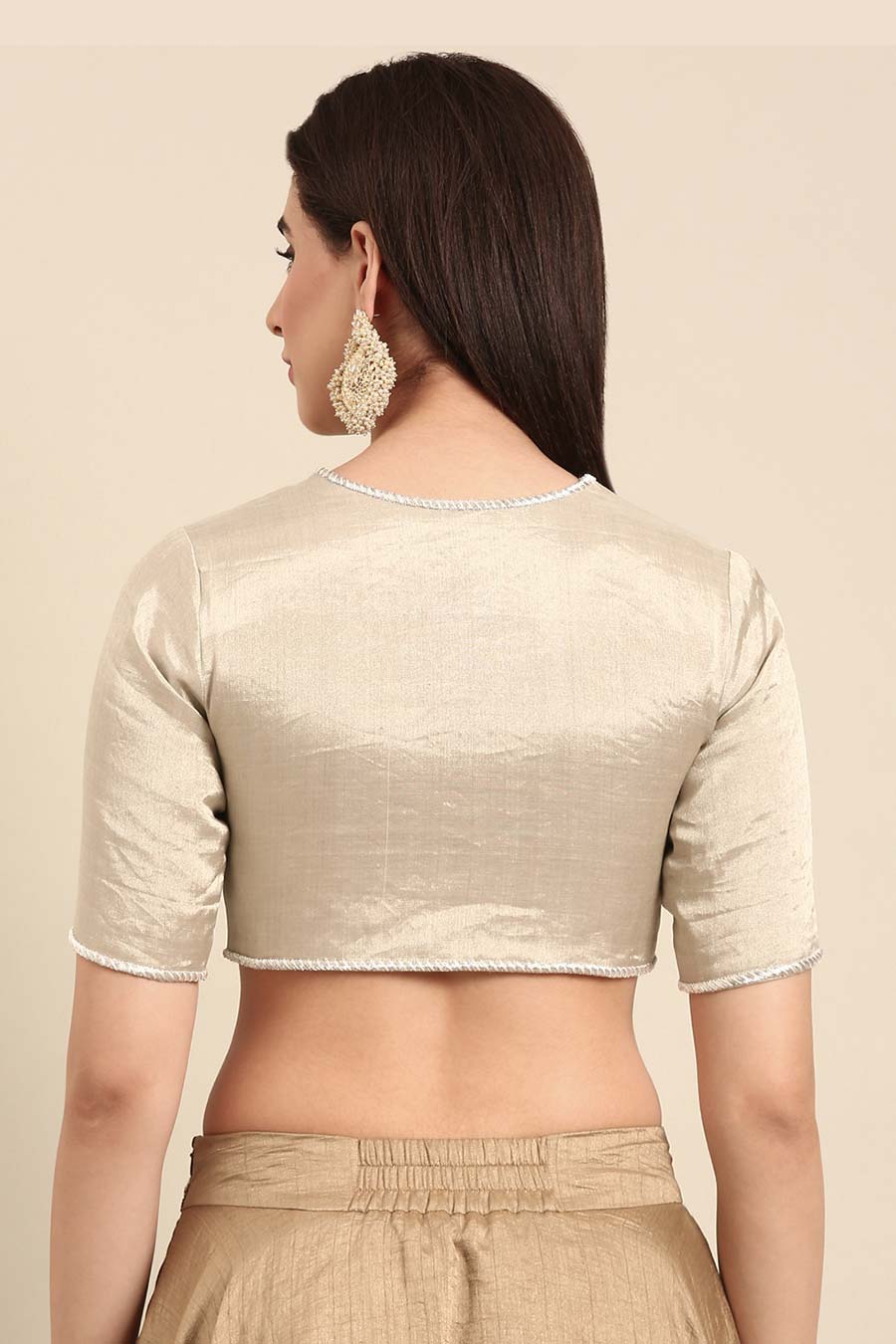 Silver-Gold Tissue Silk Blouse