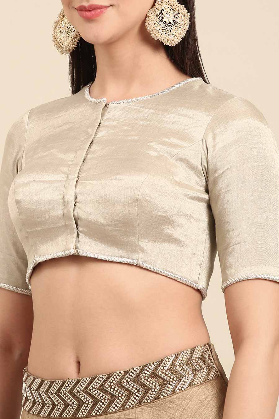 Silver-Gold Tissue Silk Blouse