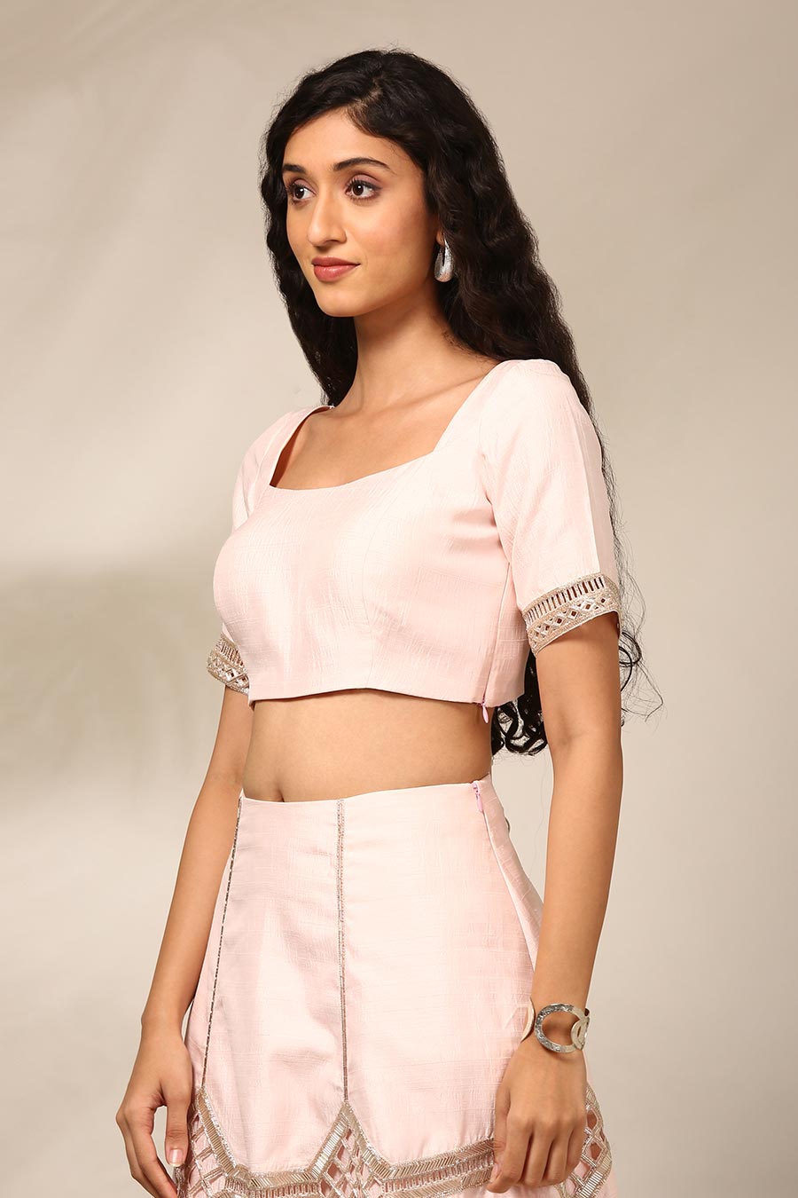 Light Pink Embellished Blouse