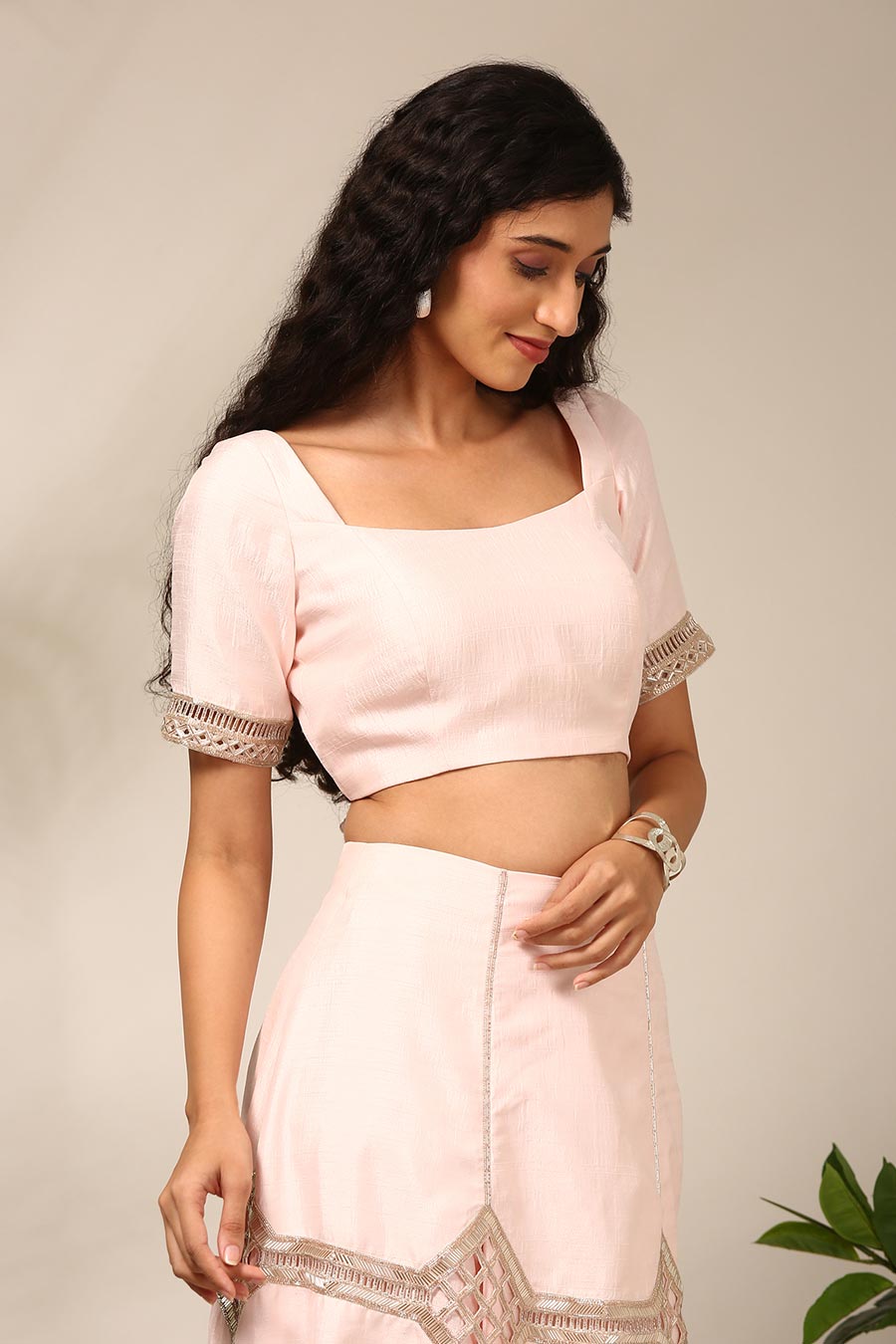 Light Pink Embellished Blouse