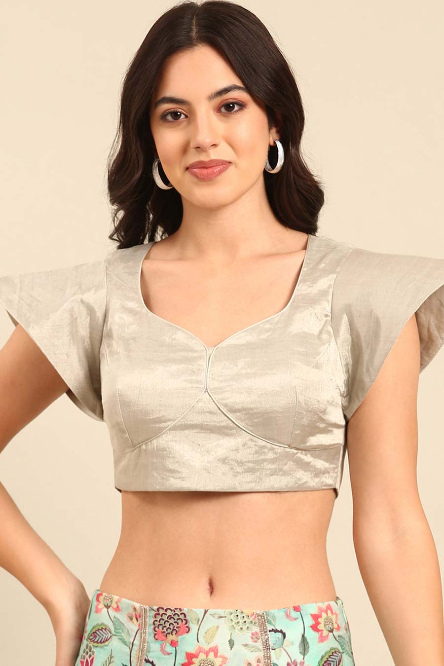 Silver Flared Blouse