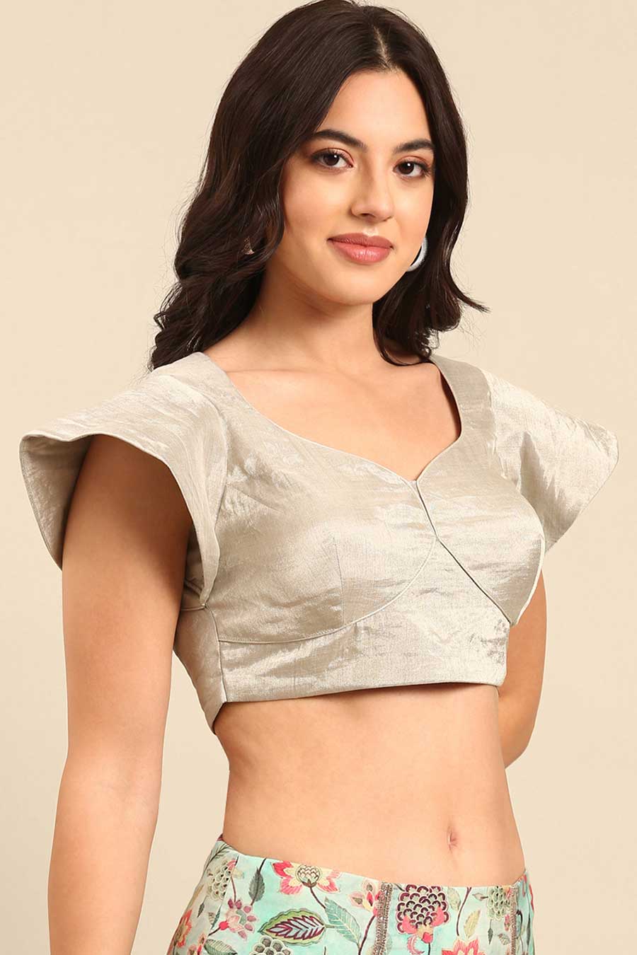 Silver Flared Blouse