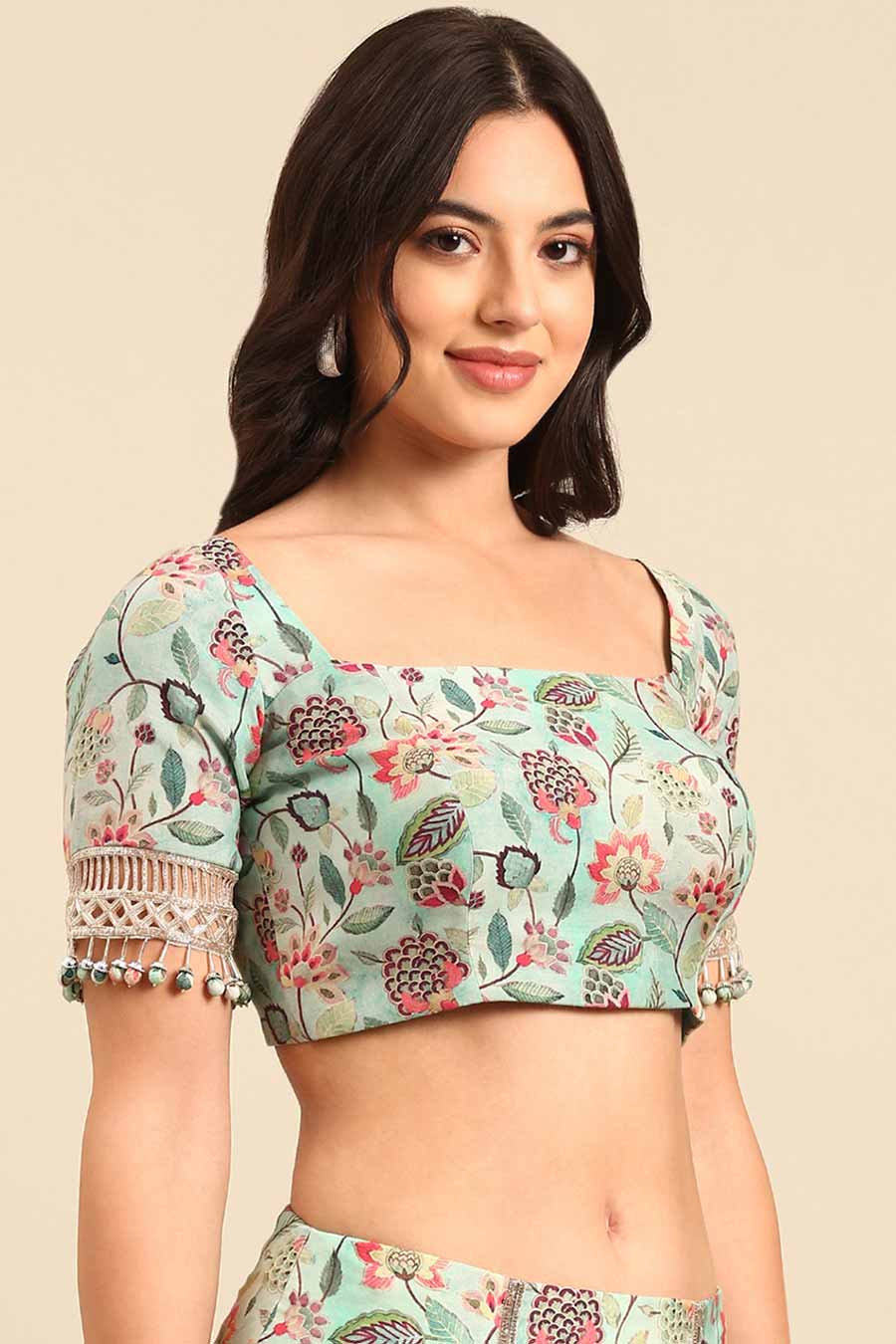 Blue Printed Blouse