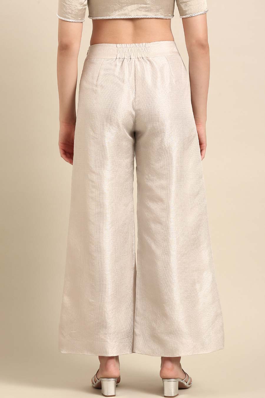 Purple & Silver Embroidered Top & Pant Co-Ord Set