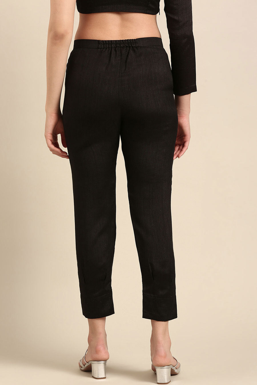 Black Pleated Top & Pant Co-Ord Set