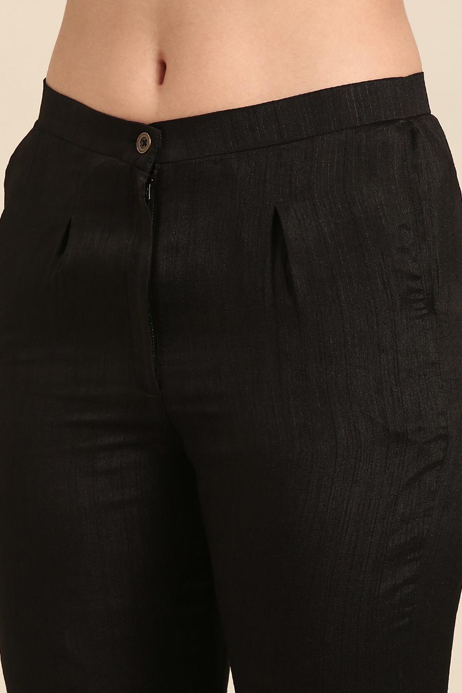Black Pleated Top & Pant Co-Ord Set