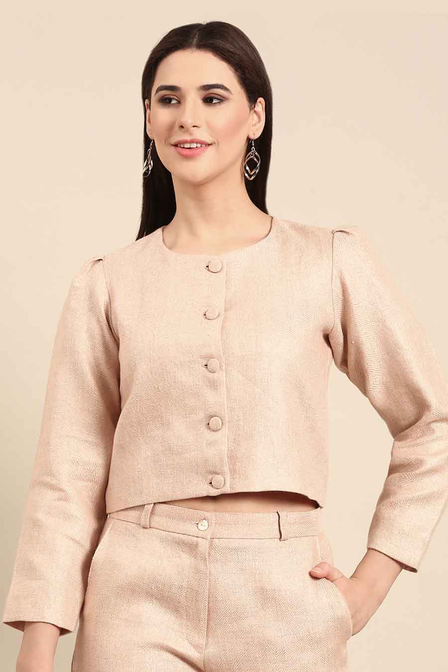 Pink Short Jacket & Pant Co-Ord Set