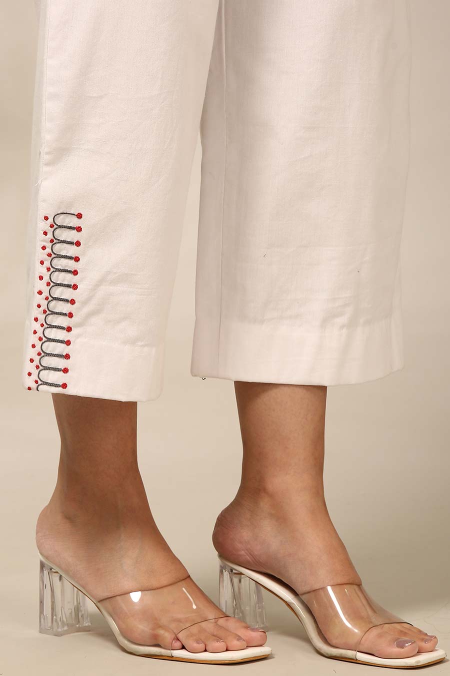 White Embroidered Tunic & Pant Co-Ord Set