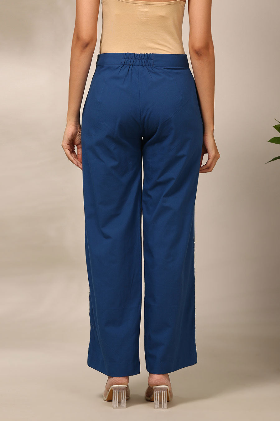Blue Embroidered Top & Pant Co-Ord Set