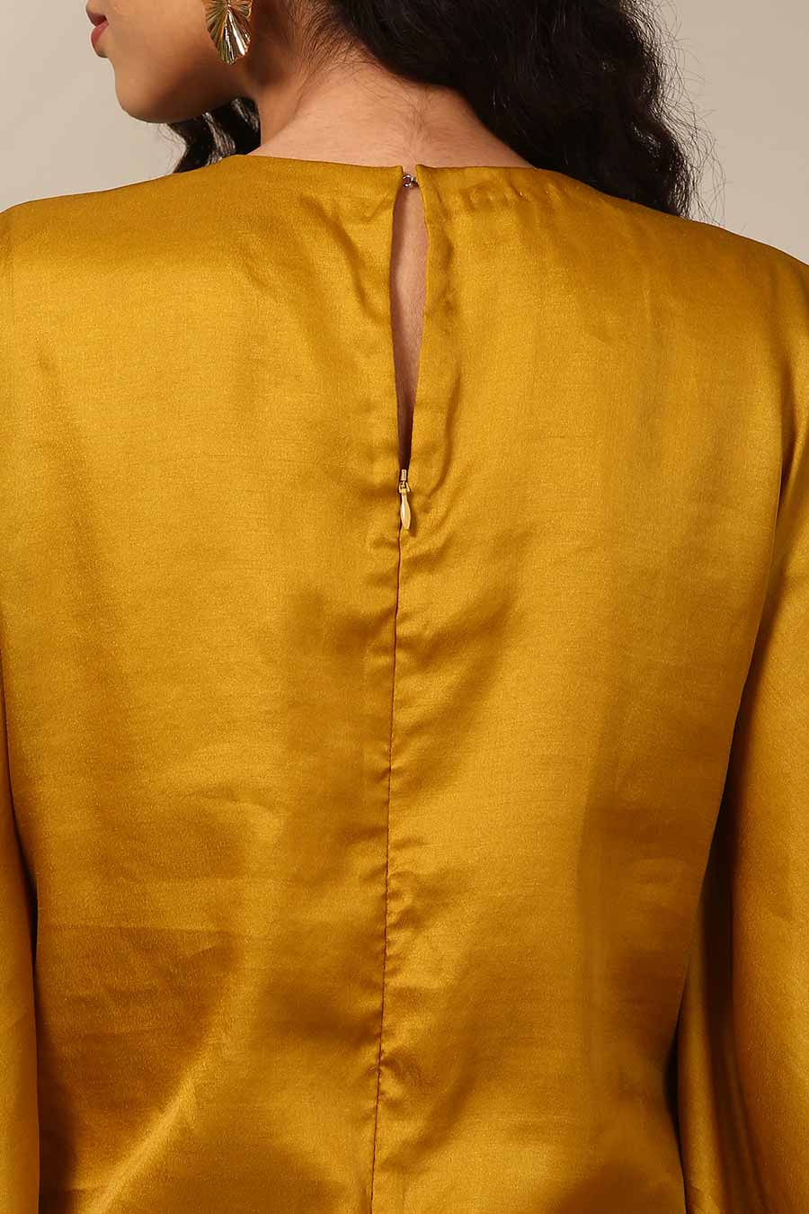 Mustard Yellow Embellished Kaftan Jumpsuit