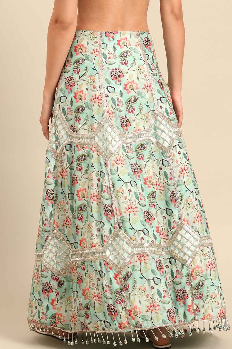 Blue Printed Lehenga