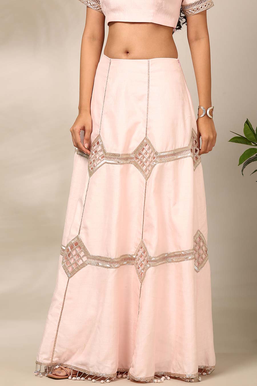 Light Pink Embroidered Lehenga