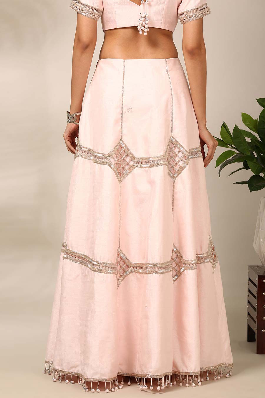 Light Pink Embroidered Lehenga