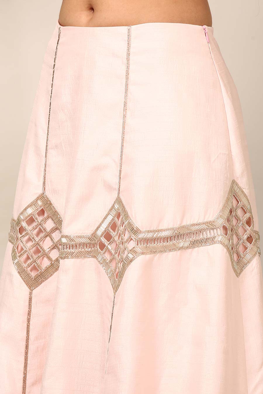 Light Pink Embroidered Blouse & Lehenga Set