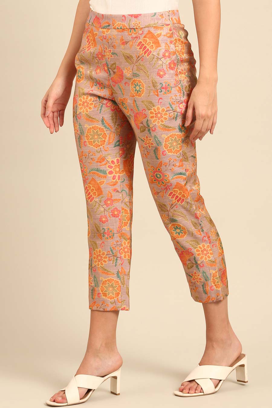 Pink Brocade Pants