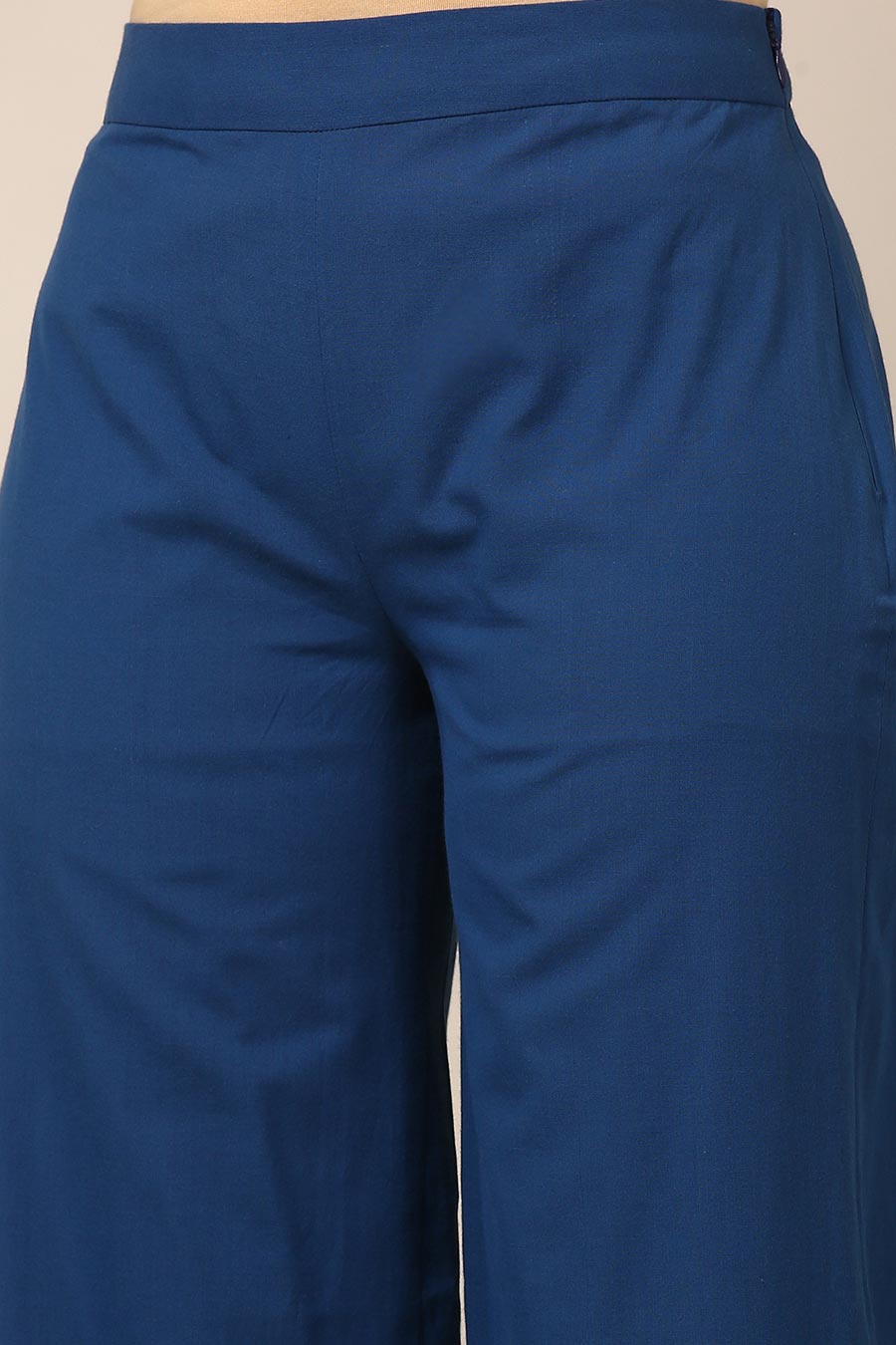 Blue Embroidered Pant