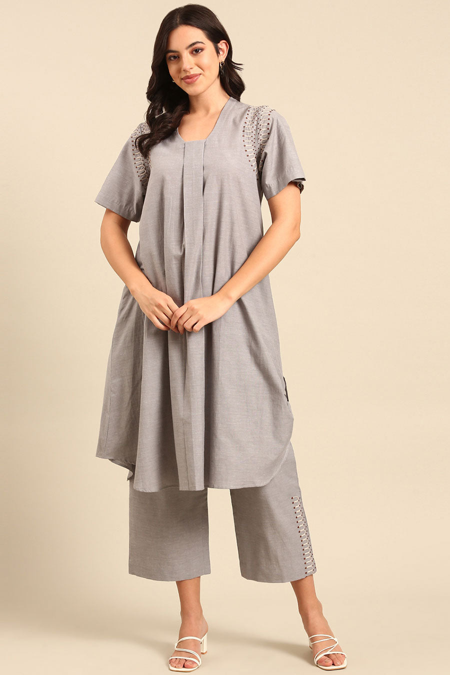 Grey Flared Pants