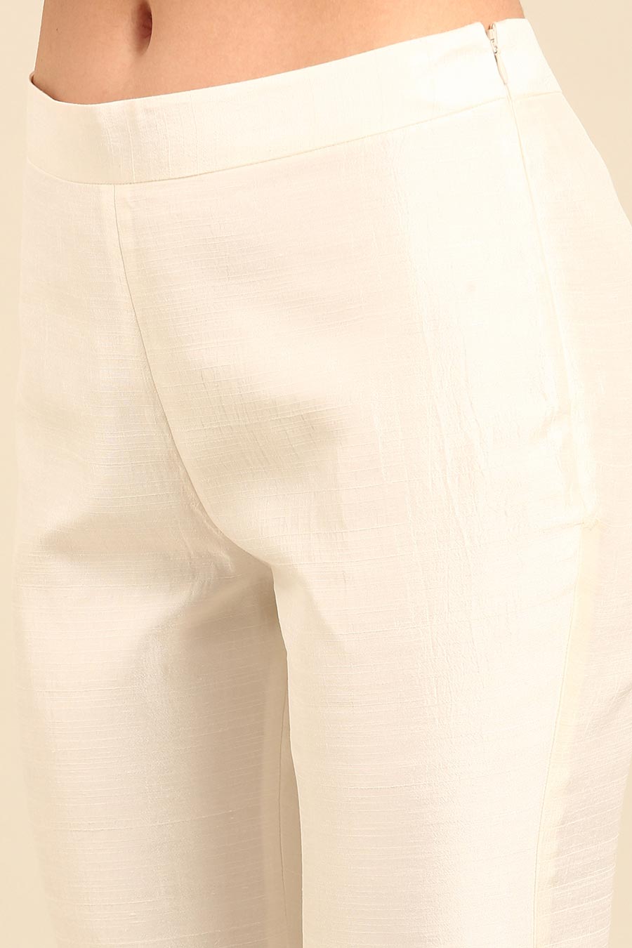 Ivory Embellished Pants