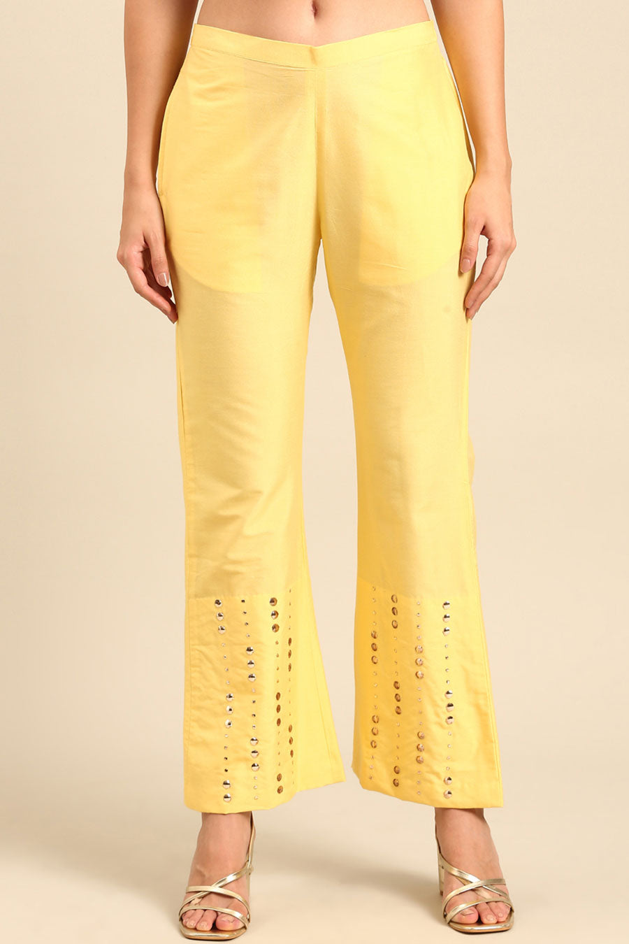 Yellow Embellished Pants