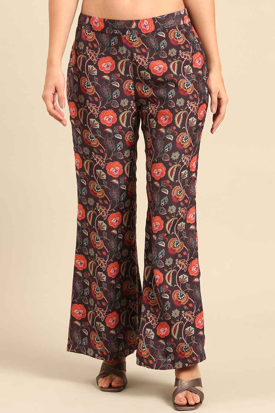 Brown Printed Pants