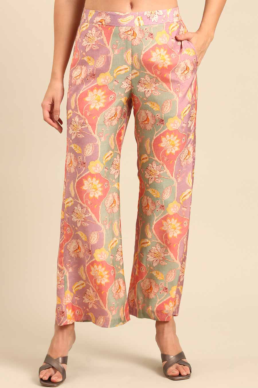 Peach Printed Pants