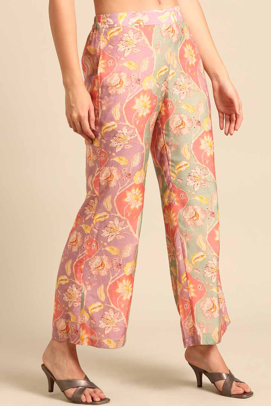 Peach Printed Pants