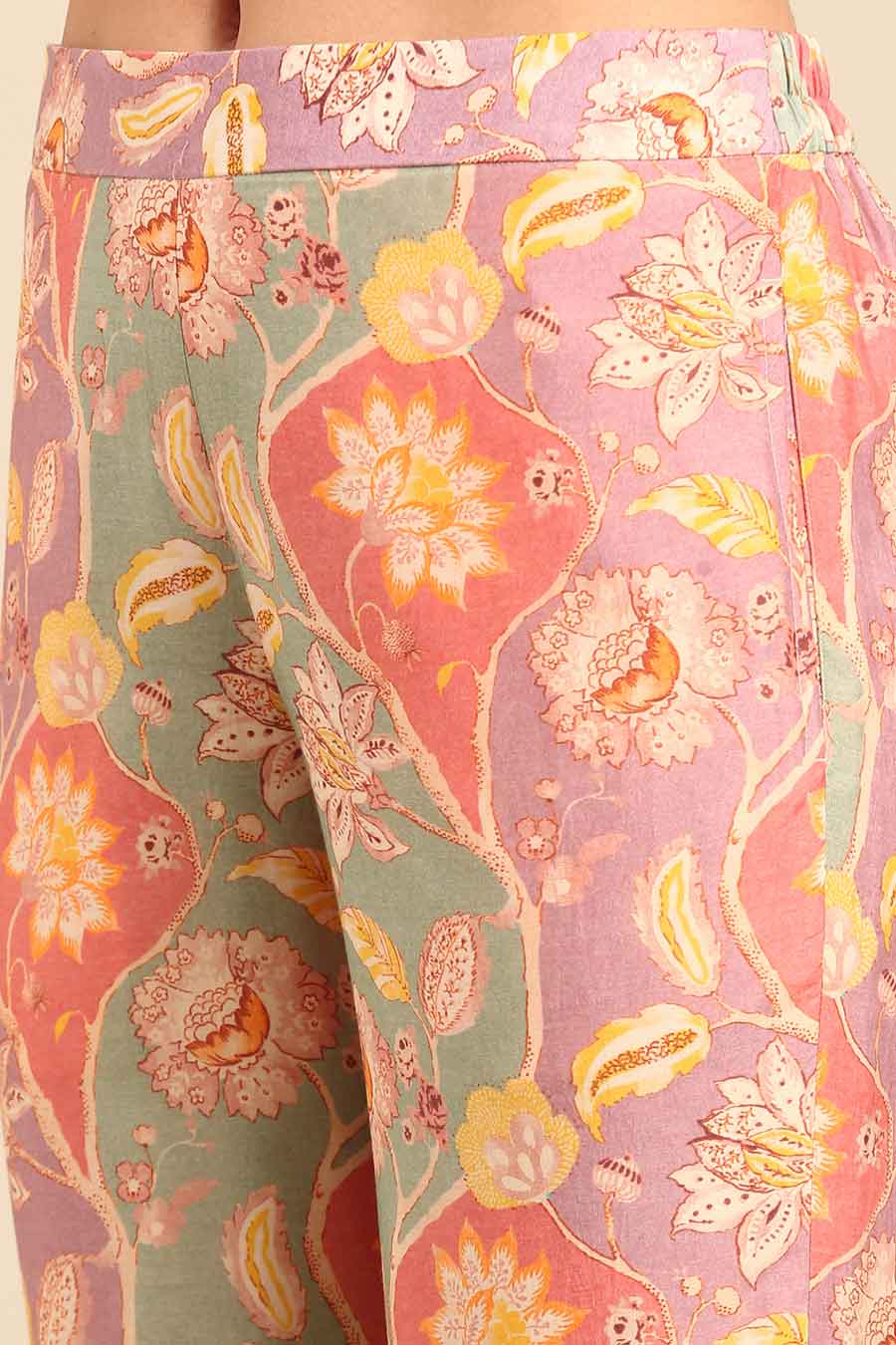 Peach Printed Pants