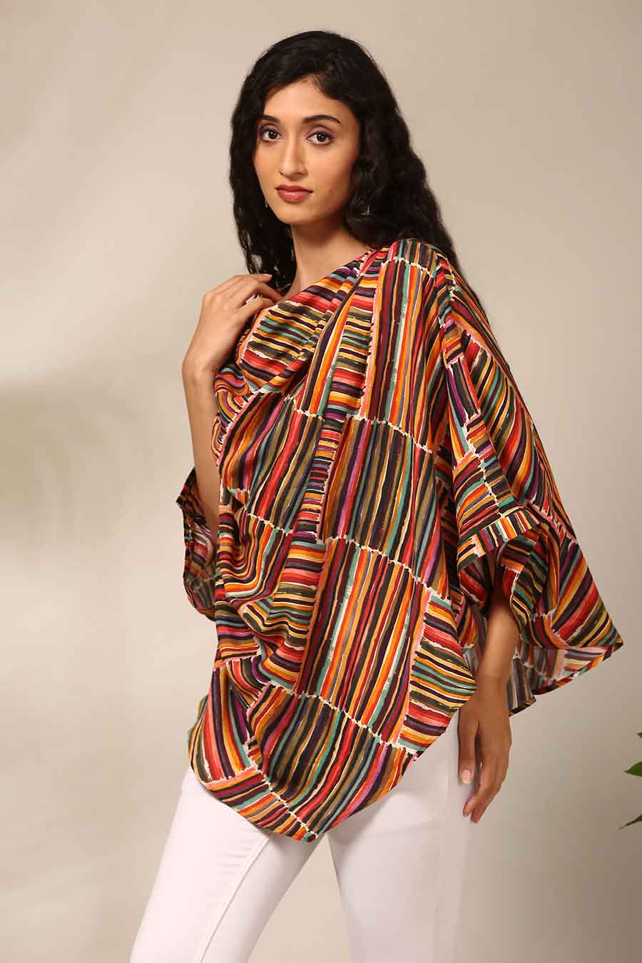 Multicolour Printed Draped Top