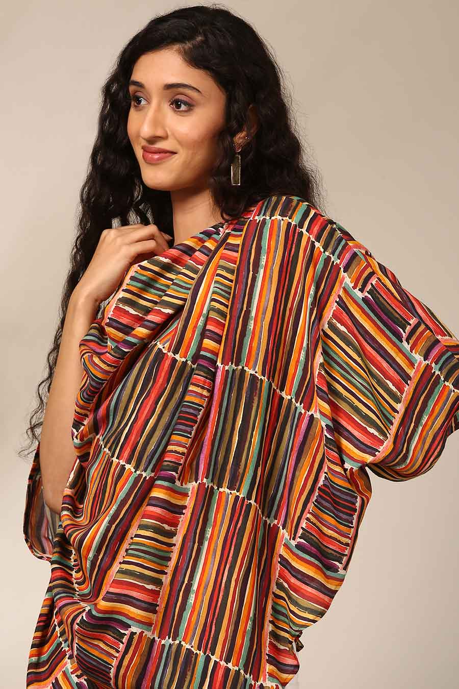 Multicolour Printed Draped Top