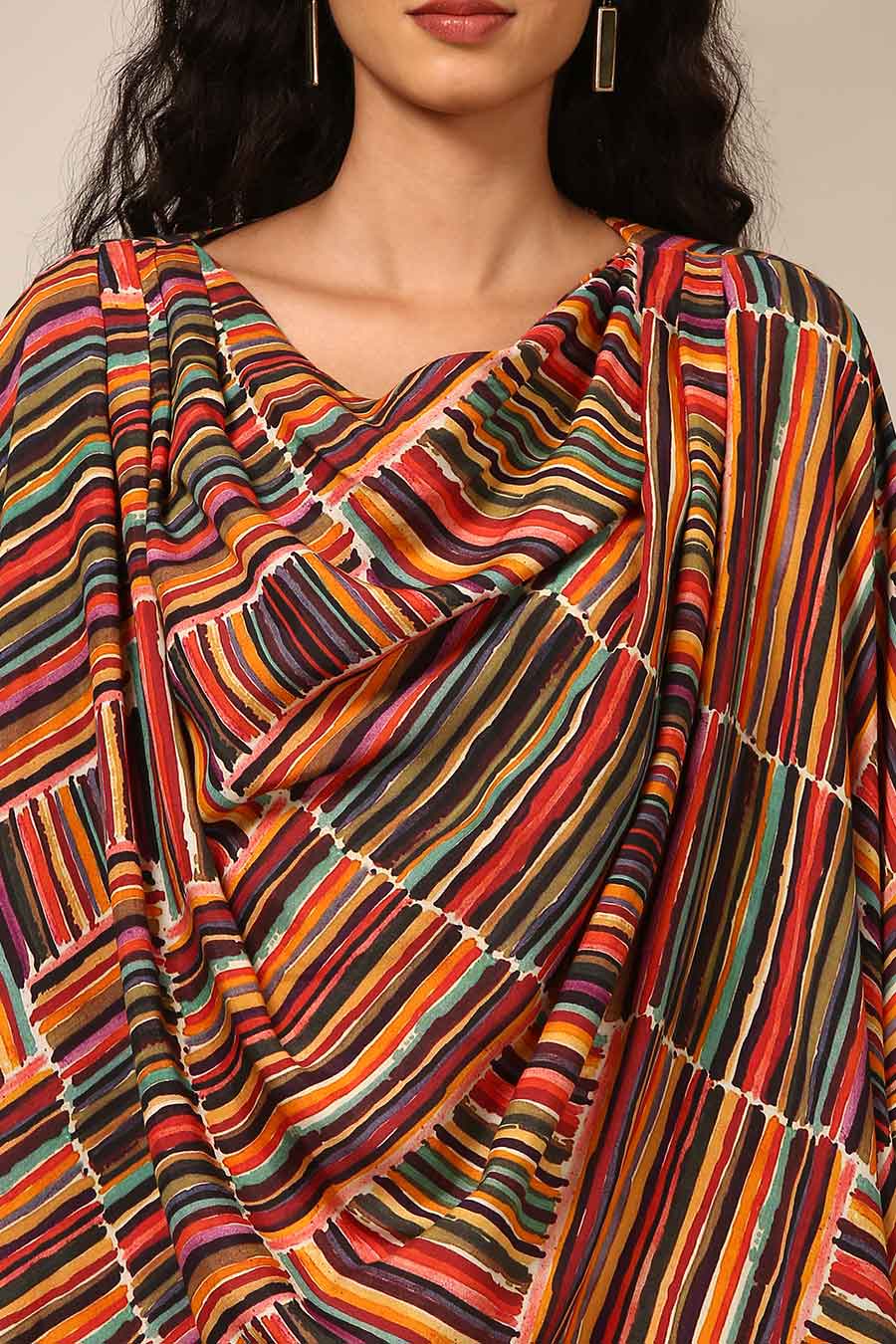 Multicolour Printed Draped Top