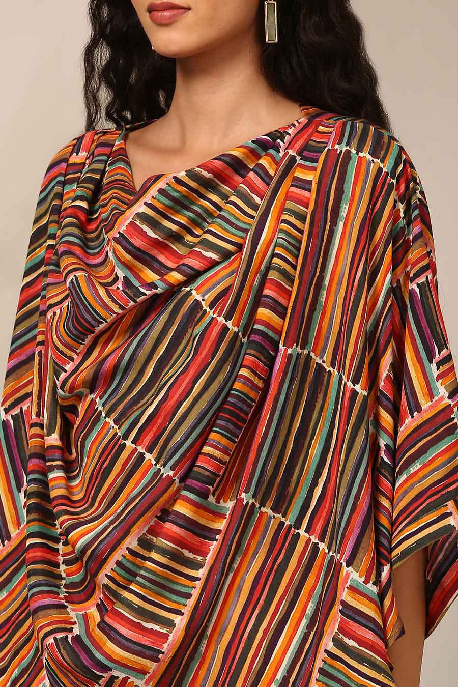 Multicolour Printed Draped Top