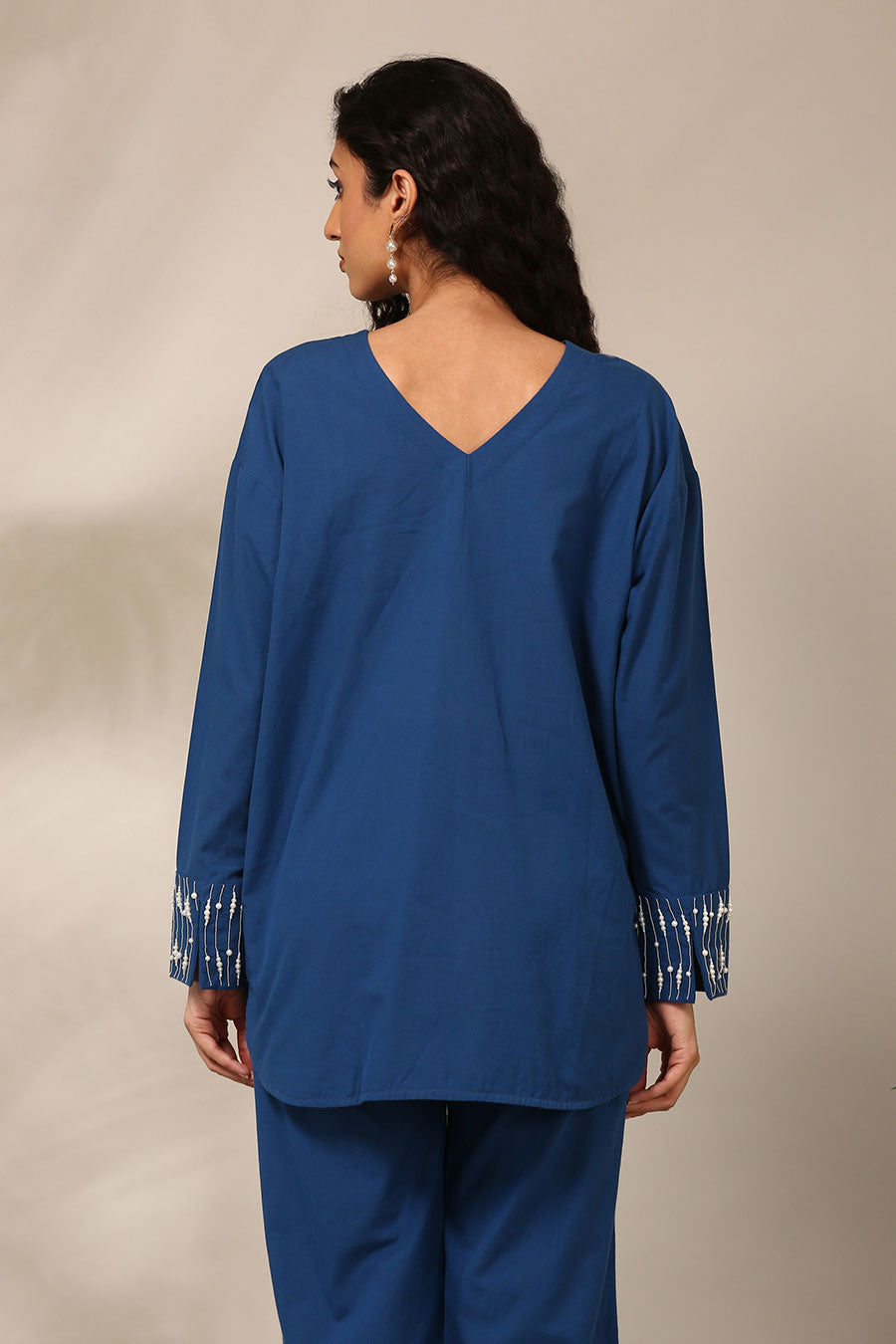 Blue Embroidered Top