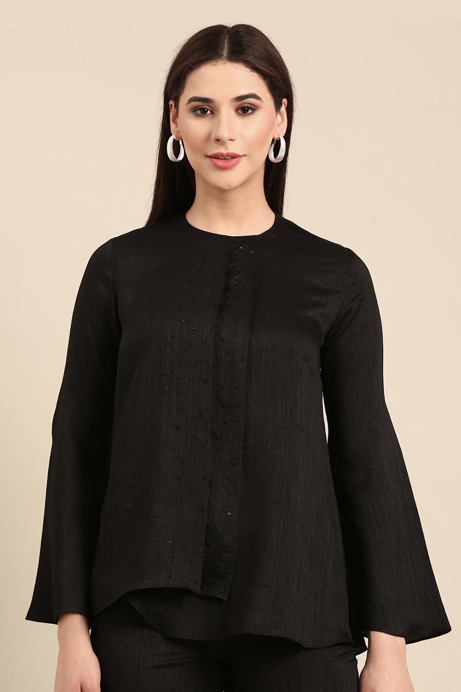 Black Pleated Top