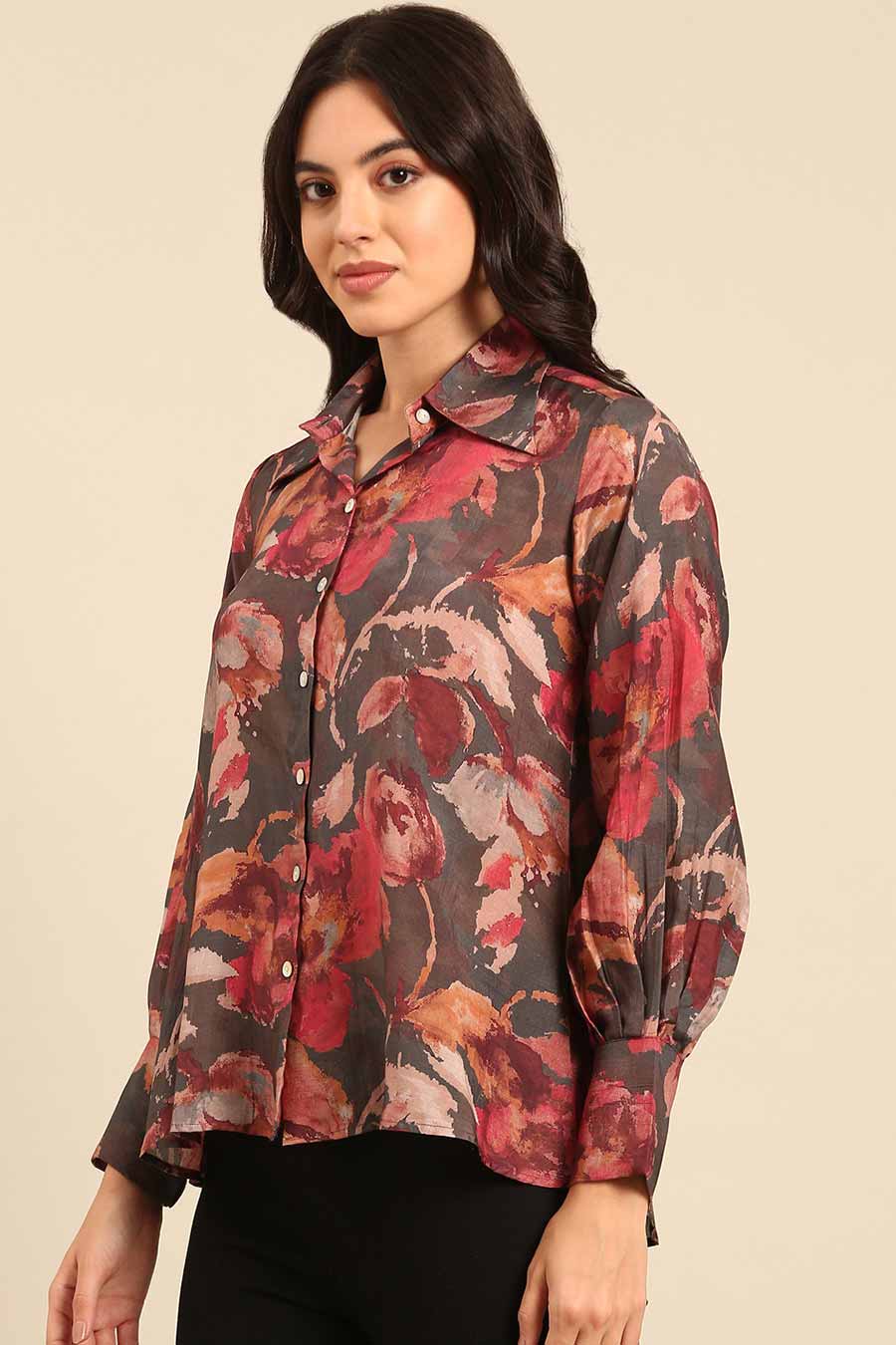 Brown Printed Shirt