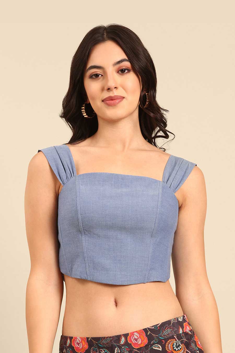 Denim Blue Crop Top