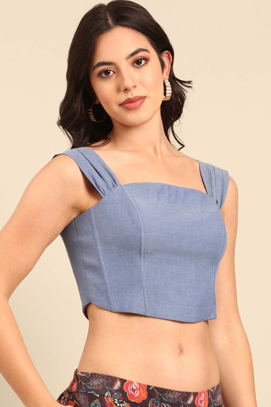 Denim Blue Crop Top