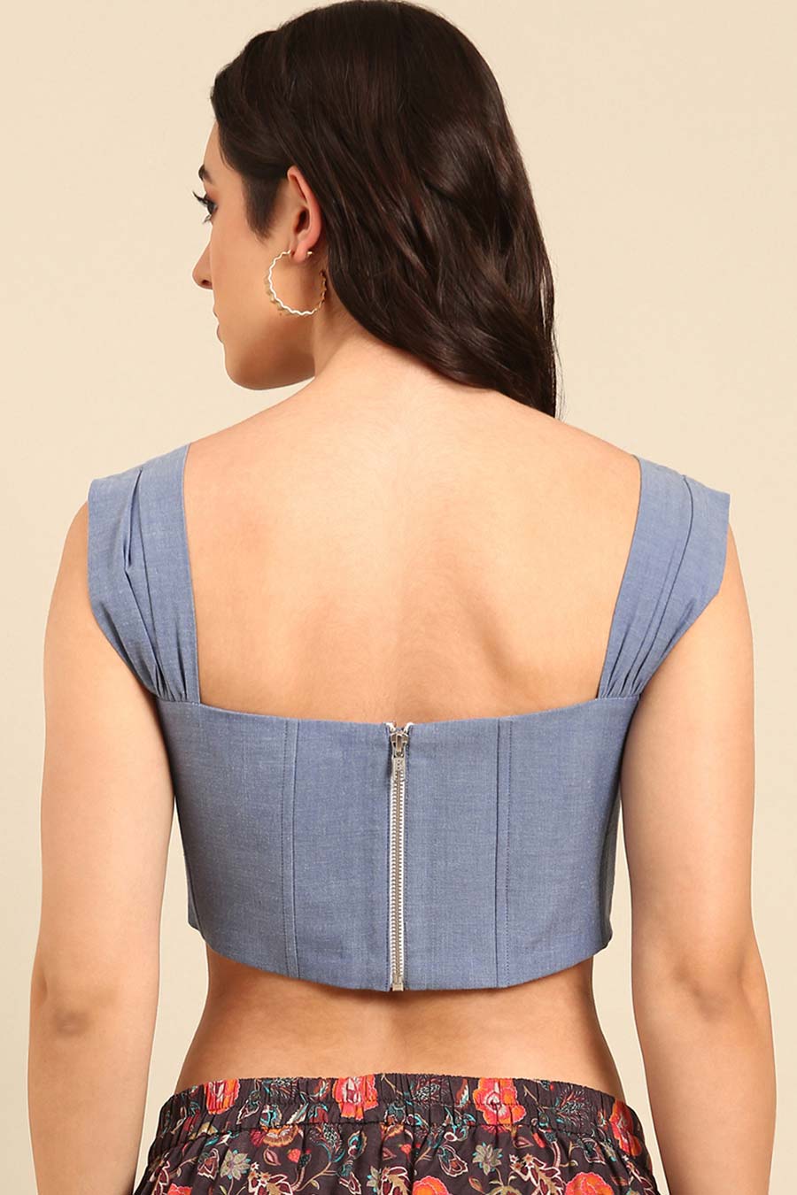 Denim Blue Crop Top