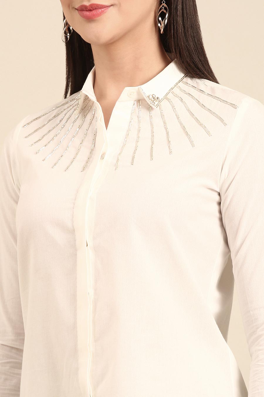 White Embroidered Shirt