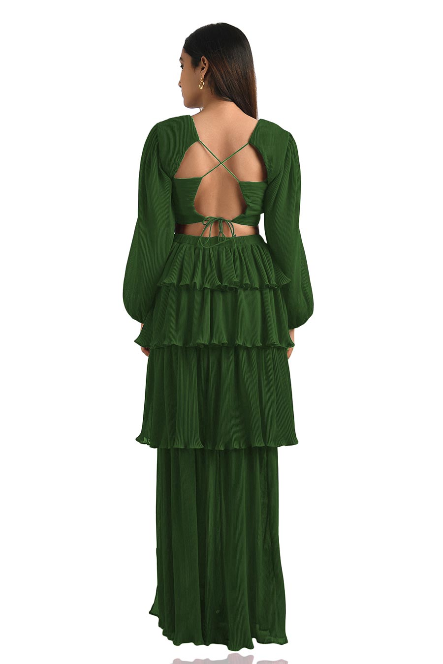 Light Green Pleated Maxi Dress