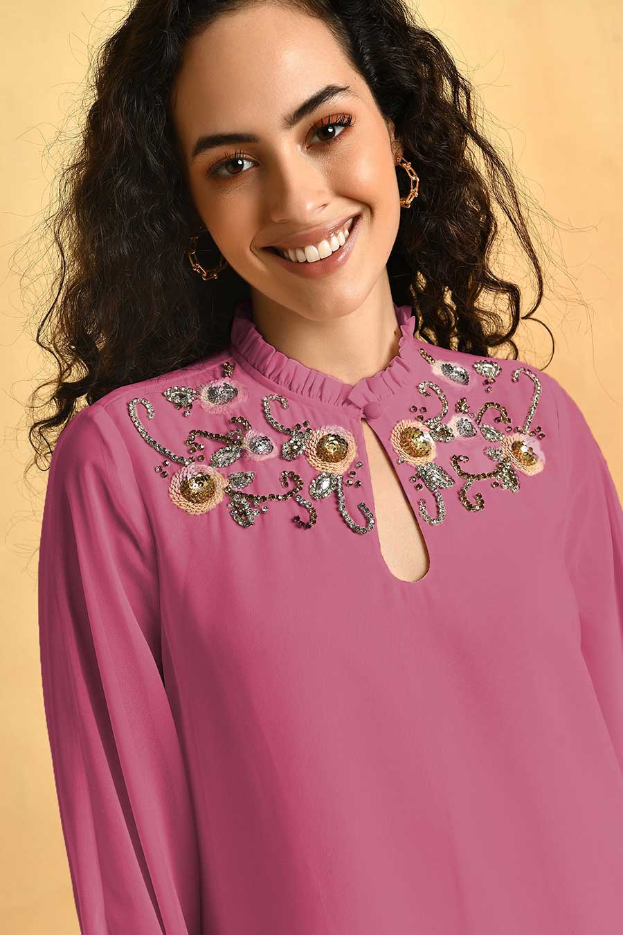 Pink Embroidered Dress