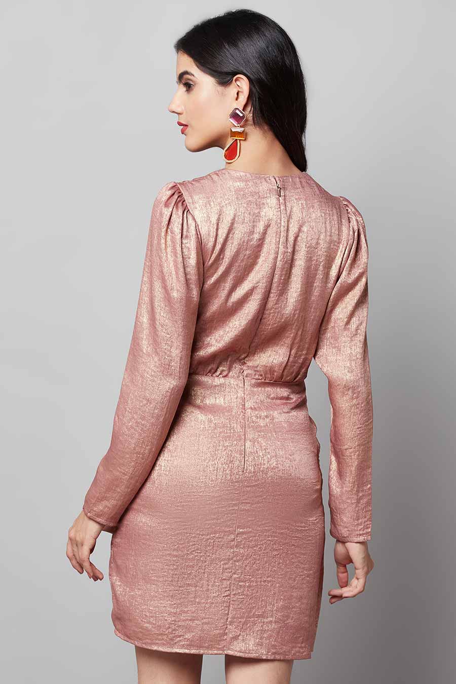 Rose Gold Overlap style Dress